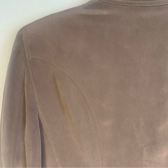 Jones New York 100% Silk Blazer Jacket Mocha Brown - Picture 8 of 12